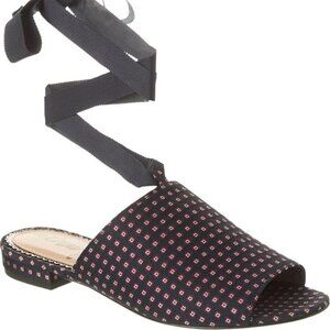 Sam Edelman Theodora Geo Print Blue with Red Ankle Wrap Sandals sz 6.5 NWT